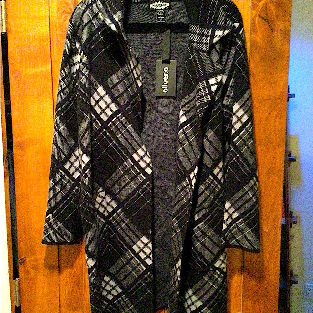 Oliver O. Brand twill plaid jacket size M.